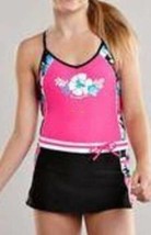 Girls Swimsuit ZeroXposur 1 Pc Pink Floral Bathing Suit &amp; Skirt Swim Set $50- 8 - £19.03 GBP