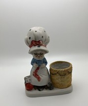 Christmas Luvkins Grandma knitting Candle holder by Jasco 1978 Hand Painted - £4.69 GBP