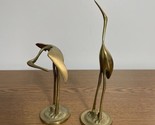 Vintage Brass Cranes Set Of Two Mid Century Made In Korea - $21.55
