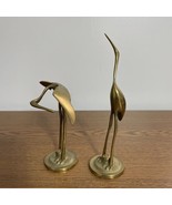Vintage Brass Cranes Set Of Two Mid Century Made In Korea - £16.94 GBP