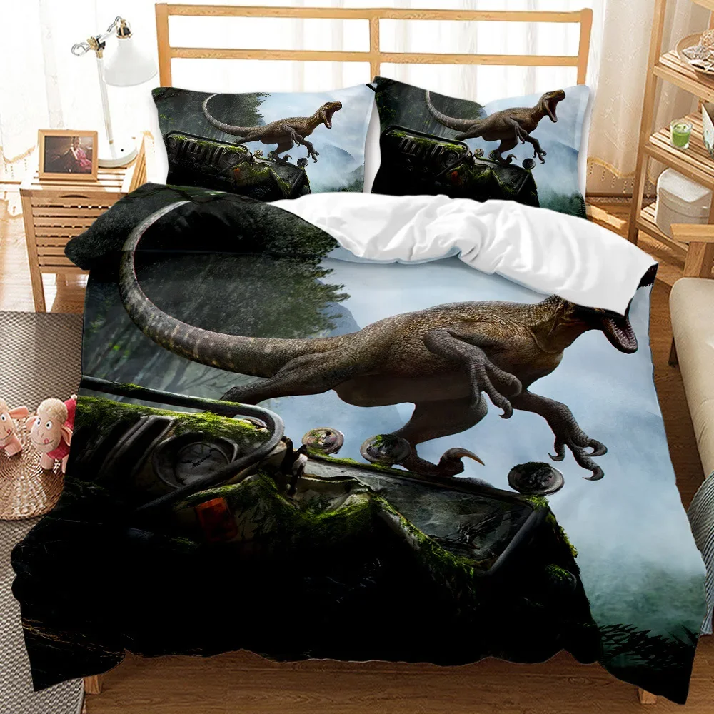 Dinosaur for Boys  Duvet Cover T-Rex  Children 3D Printed  Bed Set  Bedroom - $45.29+