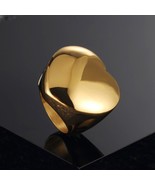 2021 New Fashion Gold Large Rings for Women Party Jewelry Big Heart Cock... - £18.16 GBP