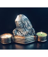 Artisan made Sterling silver Madonna and Christ Child Bronze Base candle... - $868.59 CAD