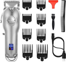 Professional Cordless Hair Trimmer For Men With Led Display, Kemei Mens ... - $51.93