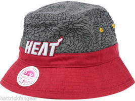 Miami Heat - Mitchell & Ness NBA Basketball E-Print Bucket Style Cap Hat - L/XL - £18.92 GBP