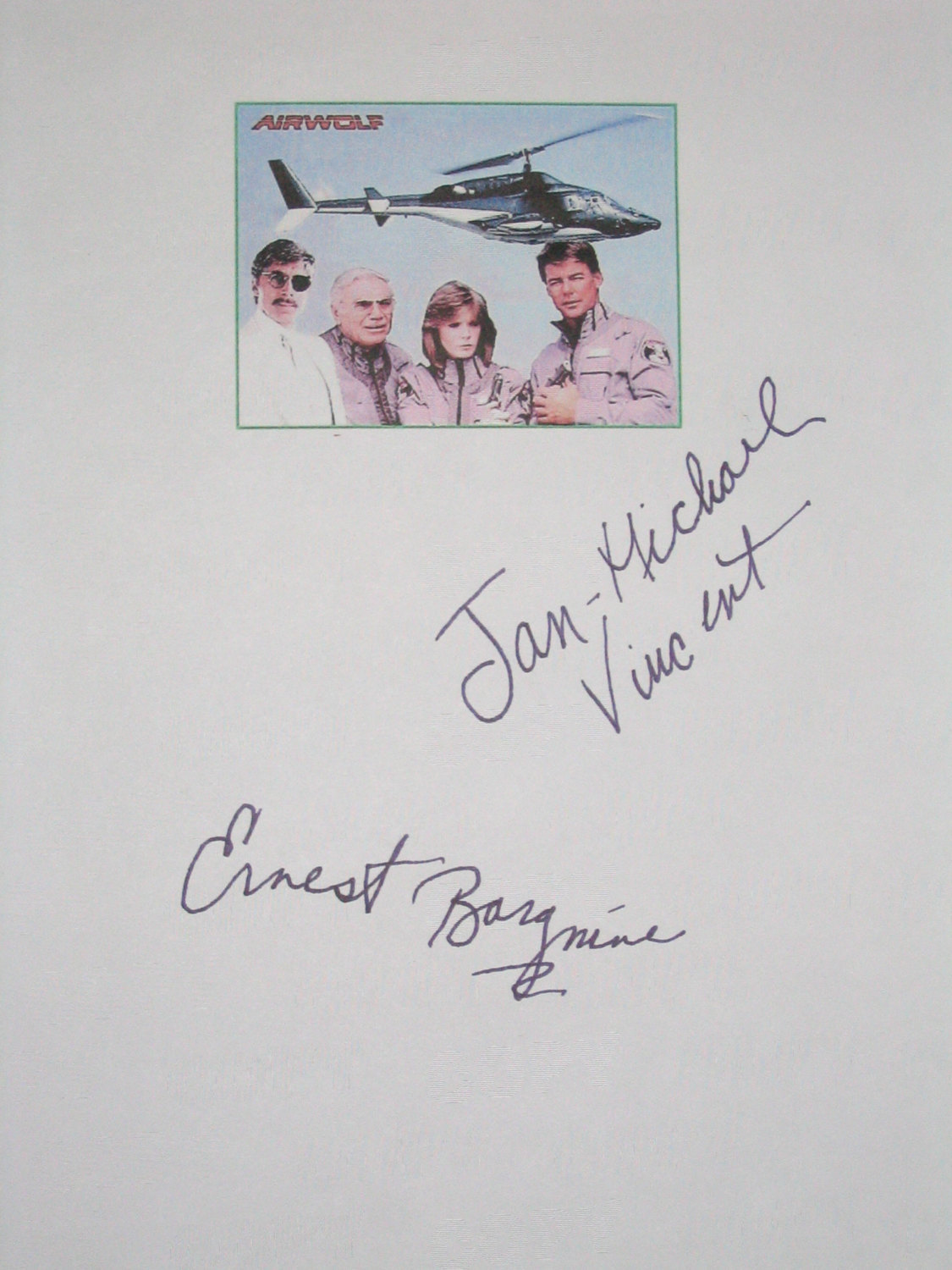 Airwolf Signed TV Script Screenplay X2 Autographs Jan-Michael Vincent Ernest Bor - $16.99
