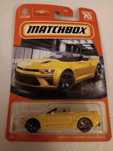 Matchbox 2023 #33 Yellow &#39;16 Chevy Camaro Convertible MBX Showroom Series MOC - £7.83 GBP