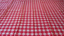 &quot;&quot;RED CHECKERBOARD COTTON TABLECLOTH&quot;&quot; - WITH FRINGED HEM - $14.89