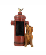 Red Fire Hydrant Fountain: LED, Dog &amp; Bird - $452.28 CAD