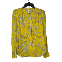 Cabi Women #5707 Yellow Reef Knot Anchor Rope Gauzy Long Sleeve Blouse Small NWT - £31.10 GBP