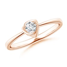 ANGARA Lab-Grown Ct 0.15 Solitaire Diamond Floral Ring in 14K Solid Gold - £364.46 GBP