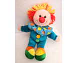 1990 Commonwealth Jesty Clown Yarn Hair Squeaky Tummy Teal Blue Plush Doll - £19.69 GBP