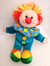 1990 Commonwealth Jesty Clown Yarn Hair Squeaky Tummy Teal Blue Plush Doll - £19.54 GBP