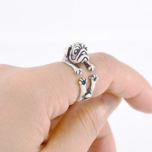 Fei Ye Paws Boho Retro Style Pug Ring Anel For Women Dog Animal Midi Finger Meta - £9.41 GBP