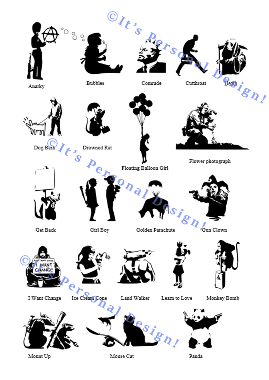 Banksy Art SVG Set: 51 Urban Designs for Crafting &amp; Decor - $4.85