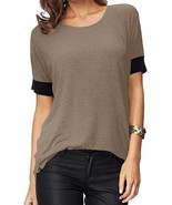 Sarin Mathews Women&#39;s Casual Round Neck Loose Fit Short Sleeve T-Shirt - $10.99