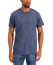 Alfani T-Shirt Men&#39;s Size 2XL Navy Heather Crewneck Cotton Blend - $11.99