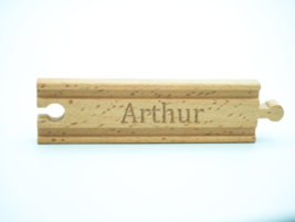 Personalised Birthday Gift for Arthur, Wooden Train Track Engraved with His Name - £8.12 GBP