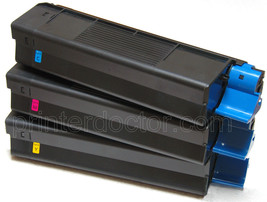 3 empty OEM toner cartridge set for Oki ® c5100 c5150 c5200 c5300 c5400 c3200n - £23.83 GBP