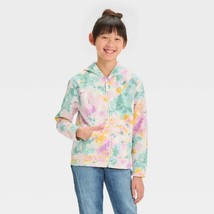 Cat &amp; Jack Girls Tie Dye Zip Up Fleece Hoodie Sweatshirt MEDIUM (8) Pink... - $17.99