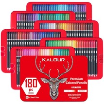 Premium Colored Pencils For Adults- 180 Colors Of Set - Artists Wax Base... - £58.01 GBP