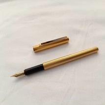 Dunhill Gemline Fountain Pen, Gold Plated Barleycorn, Tortoiseshell Design Clip - £234.09 GBP