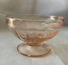Vintage Pink Depression Glass Footed Sherbet ice cream Bowl glass - £18.64 GBP