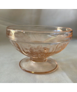 Vintage Pink Depression Glass Footed Sherbet ice cream Bowl glass - £18.99 GBP