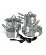 12-Piece Stainless Steel Cookware Set with Tempered Glass Lids - $250.77