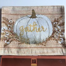 Gather Pumpkin Pumpkins Table Runner Tapestry 13x72&quot; Fall Thanksgiving R... - £28.32 GBP