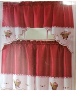 3pc Printed Curtains Set: 2 Tiers(30&quot;x36&quot;) &amp; Swag(60&quot;x36&quot;)FAT CHEF W/CHI... - £17.50 GBP