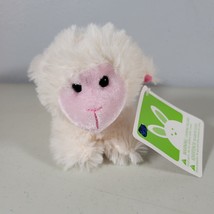 Lamb Plush White Bead Eye Sheep Mini Doll 5.5&quot; Long Hugfun with Tags - $9.85