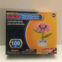 NEW Make It Blocks Pink Round Flower Building Blocks - 109 pieces - $166.65 MXN
