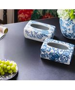 Blue and White Porcelain Tissue Box, Ceramic Decorative Napkin Holder fo... - $209.10 CAD