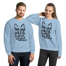 Time Spent With Cats Is Never Wasted Unisex Sweatshirt, Funny Shirt For Cat Love - $33.65+