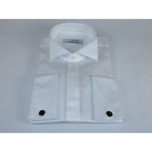 Mens CEREMONIA Tuxedo Formal Shirt 100% Cotton Turkey Slim Fit #stn 13 ATY white image 3