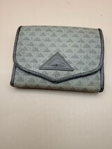 Vintage Liz Claiborne Korea Gray Trifold Wallet Geometric Monogram YKK Z... - $4.95