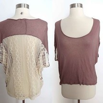 Urban Outfitters womens size XS mauve pink lace back sheer blouse top shirt - $6.67