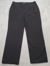 Talbots Pants Women Size 8 Black Solid Flat Front Heritage Straight Fit Side Zip - £18.54 GBP