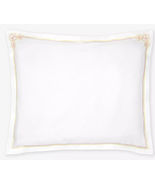 Sferra Fiorina White Euro Shams Pair Pink Yellow Carnations Embroidery I... - $103.00