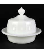 Greentown Teardrop and Tassel Whte Covered Butter Dish, Antique Glass 5.... - £59.43 GBP