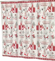 Avanti Linens Christmas Gnomes Fabric Shower Curtain Holiday 72x72&quot; Winter - £28.88 GBP