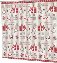 Avanti Linens Christmas Gnomes Fabric Shower Curtain Holiday 72x72&quot; Winter - £28.63 GBP