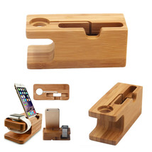 Multi-Device Wooden Charging Station &amp; Organizer Phone Stand - £12.46 GBP