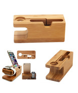 Multi-Device Wooden Charging Station &amp; Organizer Phone Stand - $15.83