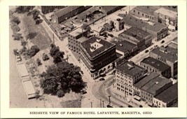 Vintage 1940-50s Postcard Birdseye View of Famous Hotel Lafayette Marietta, OH - $13.81