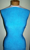 Turquoise Swirly Glitter Print Lycra Stretch ITY Fabric Sold by the Yard - £20.61 GBP