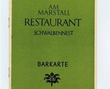 Am Marstall Restaurant Barkarte Schwalbennest Braunschweig, Germany - £10.87 GBP
