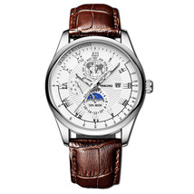 Watch Men&#39;s Waterproof Luminous Watch Belt Moon Quartz Watch Men&#39;s Dried Shrimp  - £23.25 GBP