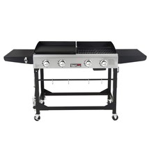 Portable Propane Gas Grill And Griddle Combo With Side Table | 4-Burner, Folding - £336.14 GBP